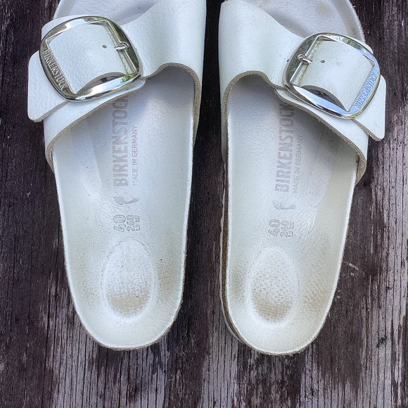 Birkenstock Madrid BIG BUCKLE flats SANDALS white 40 us 9 - Picture 3 of 7